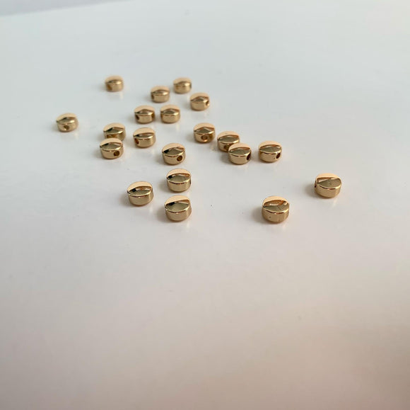 Round Gold Flat Bead