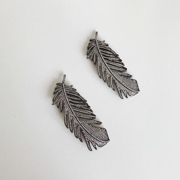 Pave Cubic Zirconia Feather